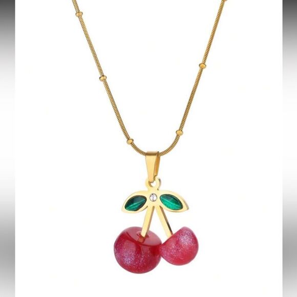 Cherry Pendant Necklace A1360 - Picture 1 of 4